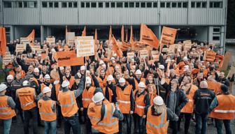 Beschäftigte bei Putzmeister führen Protestaktion zur Forderung des Standorterhalts durch