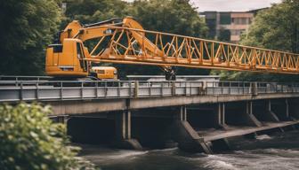 Errichtung einer Behelfsbrücke bei Allensbach